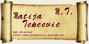 Matija Tepčević vizit kartica